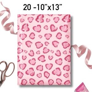4/$20 -20 Pink Leopard Poly Mailers 10”x13”